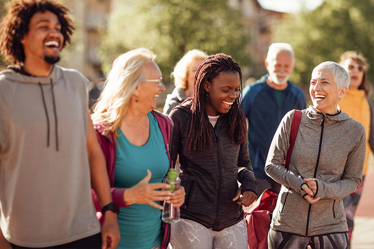 Group of people on a fitness walk